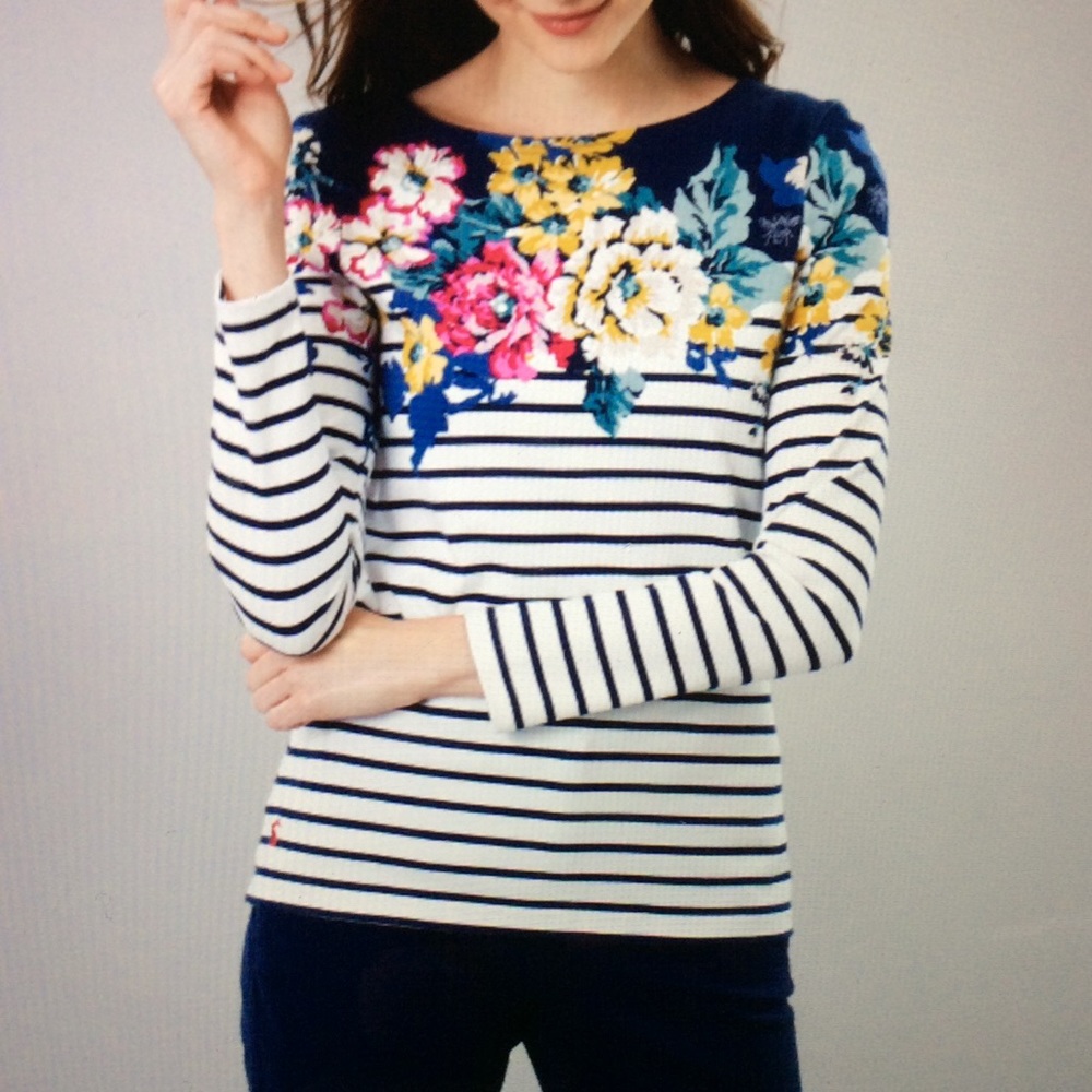 NEW JOULES HARBOR PRINT LONG SLEEVE JERSEY TOP 10